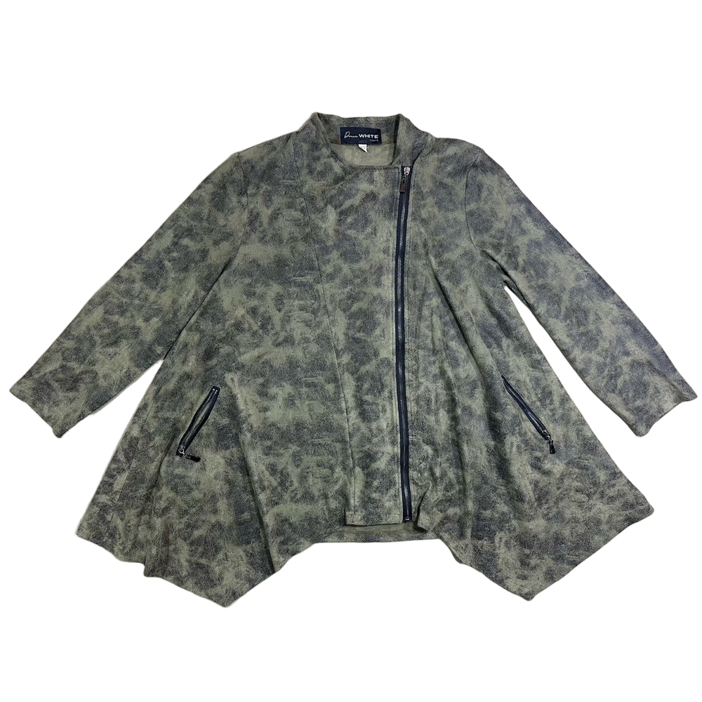 Donna White coats zip front jacket SIZE XXL